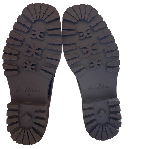 SAM EDELMAN Laurs Lug Sole Loafer Chestnut Shiny Size 10 NWOT - Picture 11 of 13